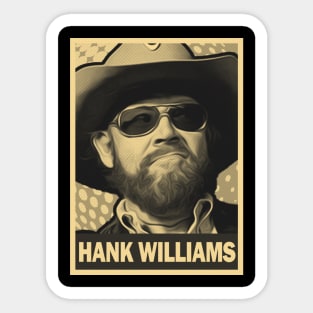 brown cream HankWilliams//retro art (exlusive) Sticker